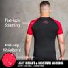 Elite Sports New Item Standard Short Sleeve Compression, Mma, Bjj, No Gi, Cross Training Rash Guard, Large, Red view 4