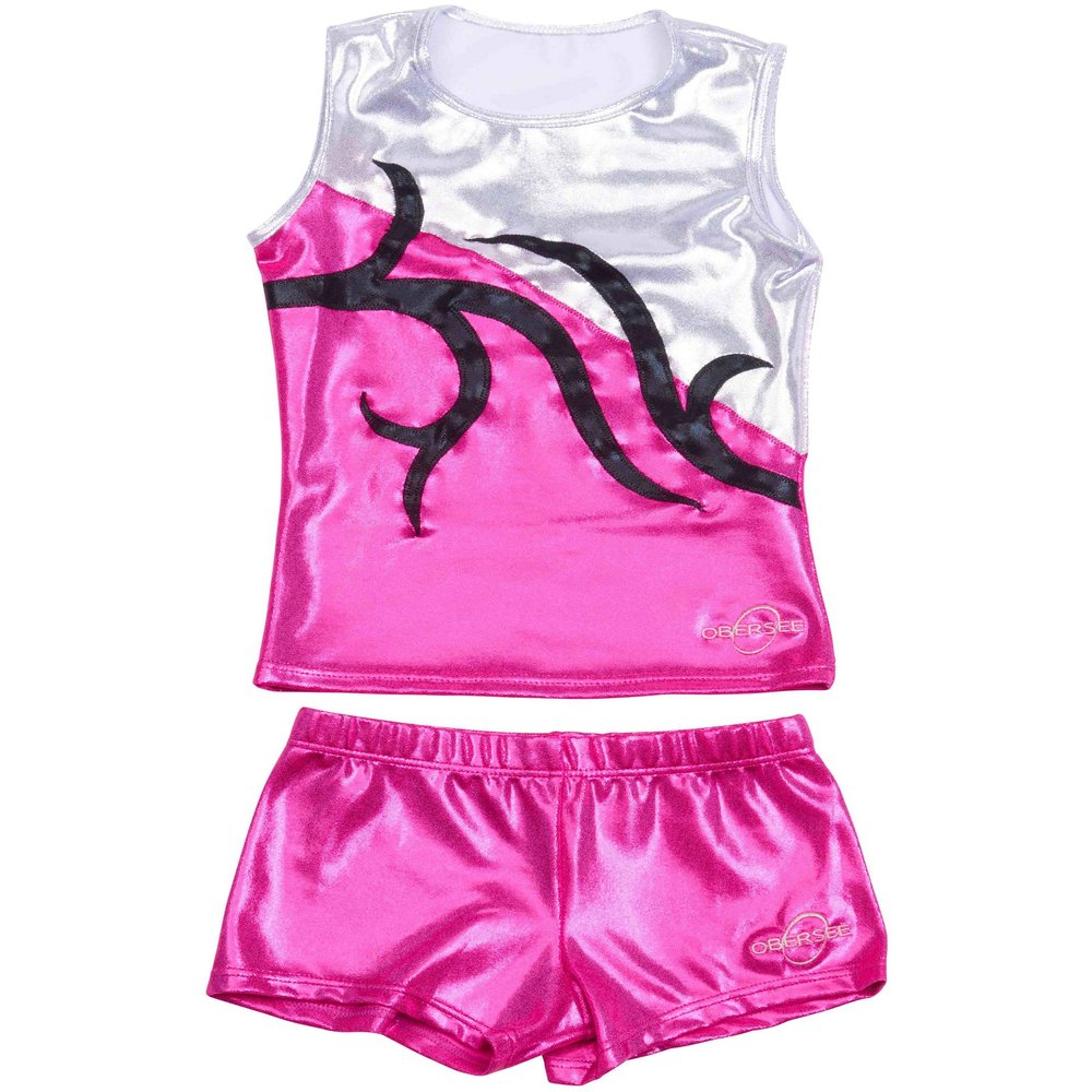 Obersee | Cheerleader Costume for Girls | Uniform Set for Cheerleading | Carrie Pink | CM Child (6-8 Years) | O3CHSET046CM