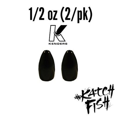 Kenders Outdoors Tungsten Flipping Weights - Black (1/2 oz (2/pk))