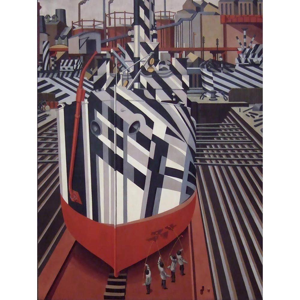 Wee Blue Coo Wadsworth Dazzle-Ships Liverpool Drydock Unframed Wall Art Print Poster Home Decor Premium