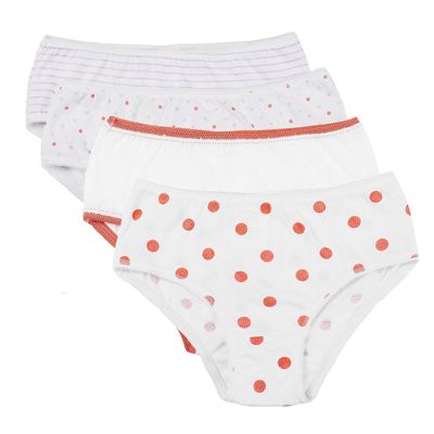 Buyless Fashion Girls Panties Assorted Colors Soft Cotton Brief Underwear 4 Pack - BC14-GAC-3-4