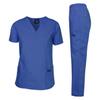 Dagacci Scrubs for Men Set - V-Neck Scrub Top and Cargo Pants - 8 Pockets Men Scrubs Set (Small, Royal Blue) view 3