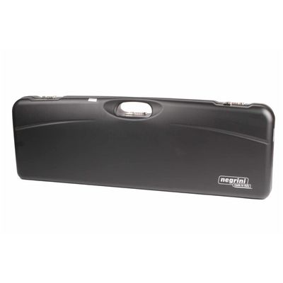 Negrini OU Trap Shotgun Case  Airline-Approved Hard Case for 1 Shotgun + 1 Extra Barrel  34 High Rib  Black/Bordeaux - 1653R/5003