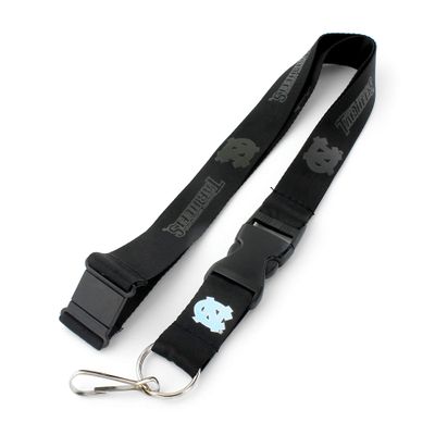 Aminco NCAA North Carolina Tar Heels Team Lanyard, Black on Black