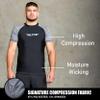 Elite Sports New Item Standard Short Sleeve Compression, Mma, Bjj, No Gi, Cross Training Rash Guard, Medium, Gray view 3