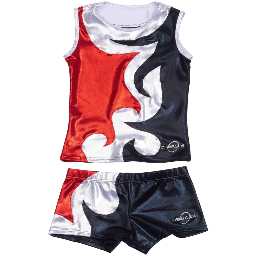 Obersee | Cheerleader Costume for girls | Uniform Set for Cheerleading | Mia Red | CL Child (8-10 years) | O3CHSET063CL