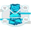 Obersee | Cheerleader Costume for girls | Uniform Set for Cheerleading | Mia Red | CL Child (8-10 years) | O3CHSET063CL view 2