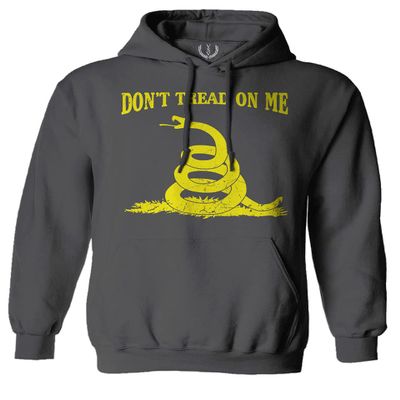 0024. American Don't Tread ON ME Military Combat United State Patriotic Style Sweatshirt Pullover Hoodie (Characoal, Medium) Charcoal