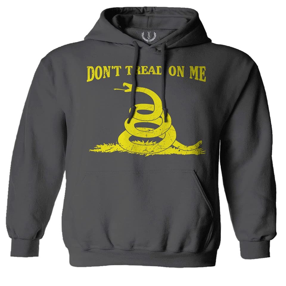 0024. American Don't Tread ON ME Military Combat United State Patriotic Style Sweatshirt Pullover Hoodie (Characoal, Medium) Charcoal