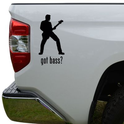 Rosie Decals Got Bass Guitar Rock Band Die Cut Vinyl Decal Sticker For Car Truck Motorcycle Window Bumper Wall Decor Size- [8 inch/20 cm] Tall Color- Gloss White
