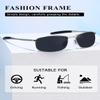 AEVOGUE Polarized Sunglasses For Men Rectangle Metal Frame Retro Sun Glasses AE0395 (Silver&Black, 59) view 3
