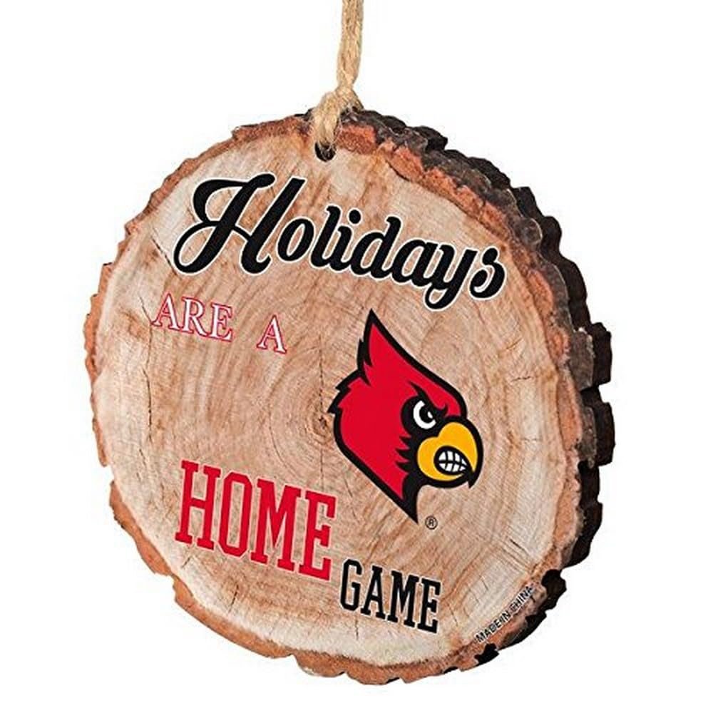 FOCO NCAA Louisville Team Wood Stump Ornament