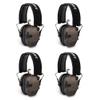 Walker's Razor Ear Protection Dark Earth Slim Shooter Folding Earmuffs, 4 Pack view 1