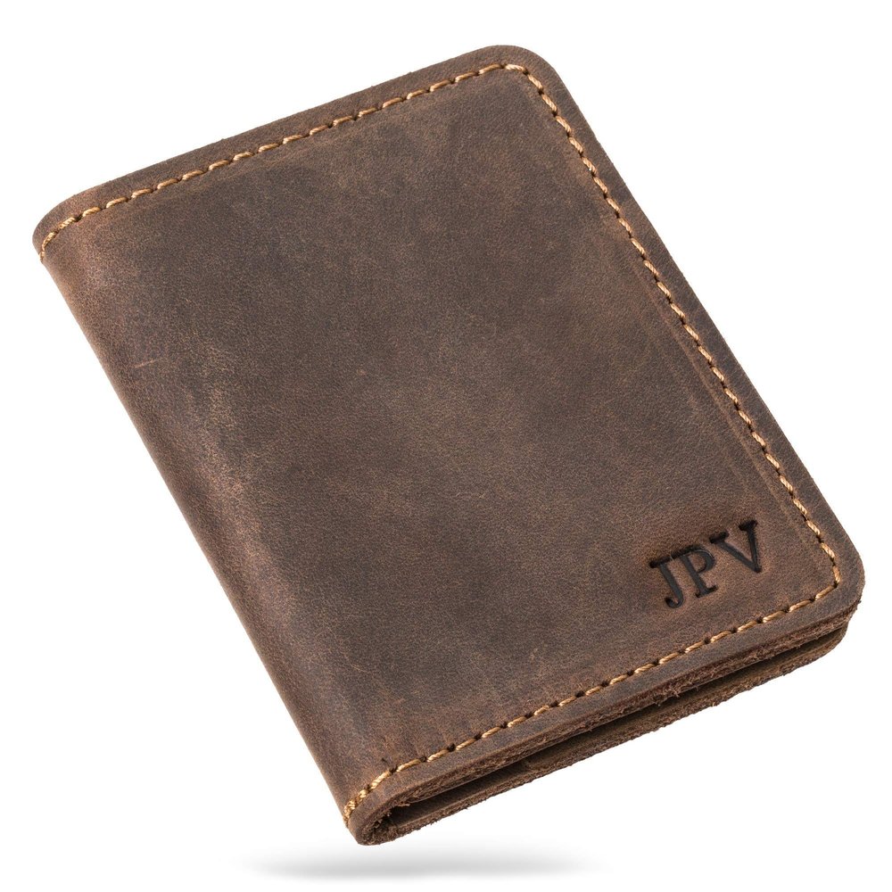PEGAI Personalized 100% Leather Bifold Wallet for Men with Credit Card Holder | Minimalist Wallet for Men, Handmade Slim Wallet | Knox (Chestnut)