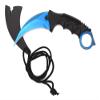 Snake Eye Tactical Karambit Style Full Tang Neck Knife Outdoors Camping Fishing Hunting (Blue) view 3