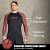 Elite Sports New Item Full Long Sleeve Compression, MMA, BJJ, No-Gi, Cross Training Rash Guard (Brown, X-Large) view 3