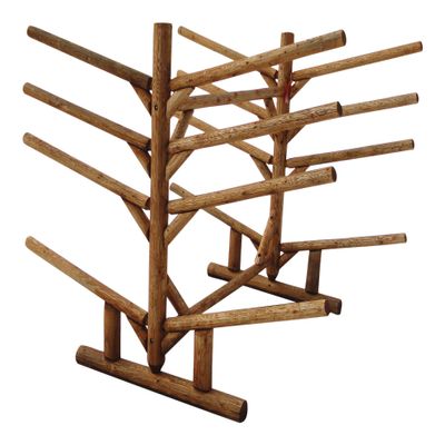 8-Place 2 Canoes + 6 SUP Log Rack, Freestanding Kayak Racks for Outdoor Storage, Canoe Stand, Surfboard Racks, SUP Paddle Board Storage Stand, Heavy Duty Canoe Boat Rack, Surfing Board - Canyon Brown