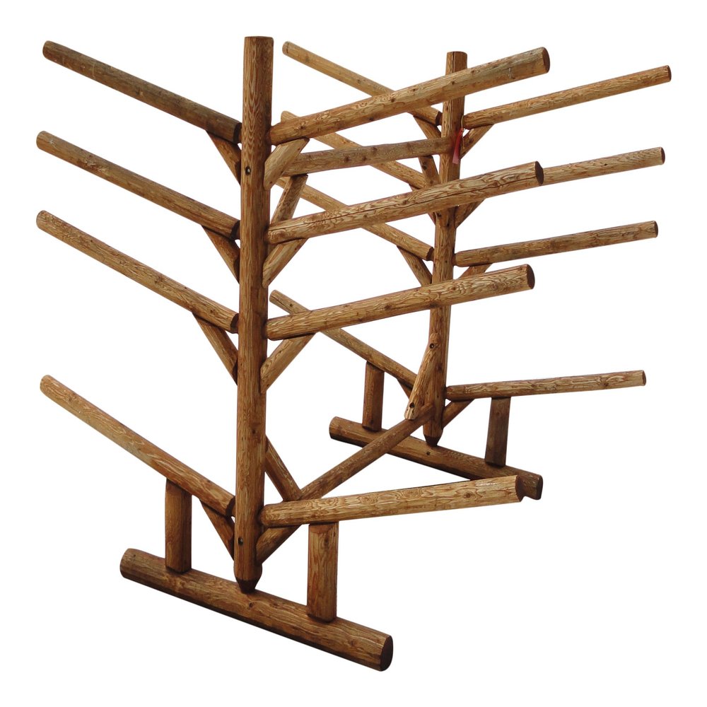 8-Place 2 Canoes + 6 SUP Log Rack, Freestanding Kayak Racks for Outdoor Storage, Canoe Stand, Surfboard Racks, SUP Paddle Board Storage Stand, Heavy Duty Canoe Boat Rack, Surfing Board - Canyon Brown