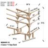 8-Place 2 Canoes + 6 SUP Log Rack, Freestanding Kayak Racks for Outdoor Storage, Canoe Stand, Surfboard Racks, SUP Paddle Board Storage Stand, Heavy Duty Canoe Boat Rack, Surfing Board - Canyon Brown view 3