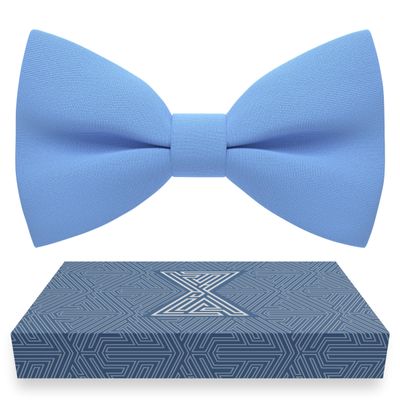 Bow Tie House Classic Pre-Tied Bow Tie Formal Solid Tuxedo (Small, Light Blue)