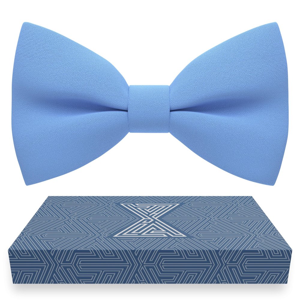 Bow Tie House Classic Pre-Tied Bow Tie Formal Solid Tuxedo (Small, Light Blue)