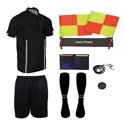 New! 2018 Pro Soccer Referee Package (9 Piece) (Black, Adult XL)