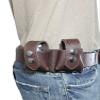 New Barsony Brown Leather Revolver Double Speed Loader Pouch for 6 Shot .44 Mag view 3
