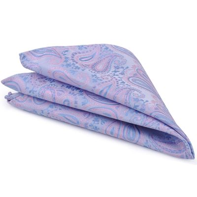 ciciTree 12"x 12" Men's Paisley Pocket Square Pink Jacquard Woven Gift