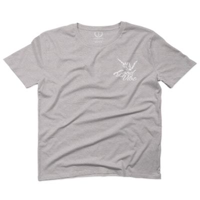 0012. Good Vibe Bones Hand Shaka Cool Vintage Hipster Graphic for Men T Shirt (Light Gray 2X-Large)