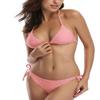 SHEKINI Women's Triangle Bikini Set Halter Sexy Bathing Suits String Low Waisted Two Piece Swimsuit(Dirty Pink, Large) view 1