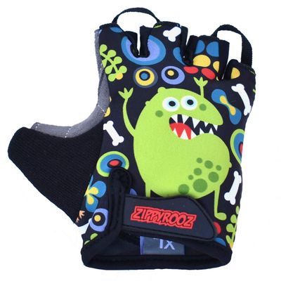 ZippyRooz Toddler & Little Kids Bike Gloves for Balance and Pedal Bicycles for Ages 1-8 Years Old. 8 Designs for Boys & Girls (Monsters, Little Kids XL (7-8))