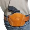 Barsony Saddle Tan Leather Pancake Slide Holster for S&W Bodyguard 38 Left view 2