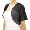 DINGZANCAMO Short Sleeves Jacket Chiffon Bolero Formal Capes Wraps for Evening Dress 18 Black view 1