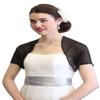 DINGZANCAMO Short Sleeves Jacket Chiffon Bolero Formal Capes Wraps for Evening Dress 18 Black view 3