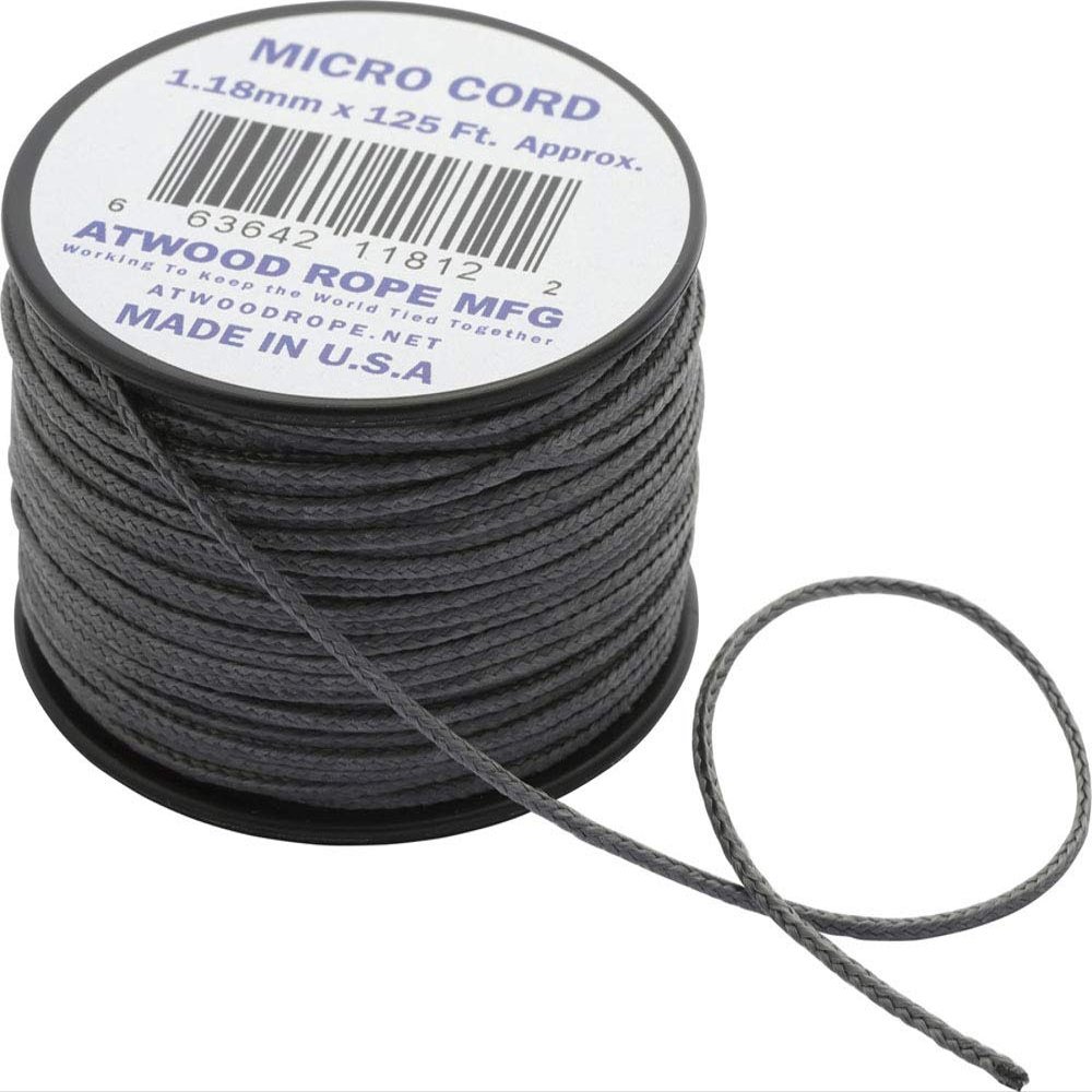 Atwood Rope Micro Cord 1.18mm Thickness 38m Length, grey