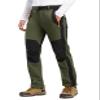 TBMPOY Men's Snow Ski Hiking Pants Waterproof Winter Fleece Lined Pants Camping Skiing Ice Fishing Pants with Belt 02 Thick Green XL view 2