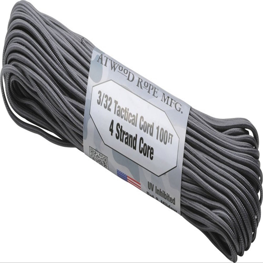 Atwood Rope 44010 Tactical Cord, All-Purpose Rope, Mountain Climbing, Outdoor, Graphite Thickness 0.1 inches (2.4 mm), Genuine Japanese Product