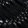 Cresay Women Sexy Crochet Bikini Cover Up Lace Knitted Swimsuit Cover Up Dress-Black-L view 4