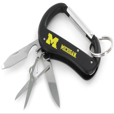 aminco NCAA Michigan Wolverines Carabiner Multi-Tool Keychain, Black, 6 (CCP-KT-1000-13)