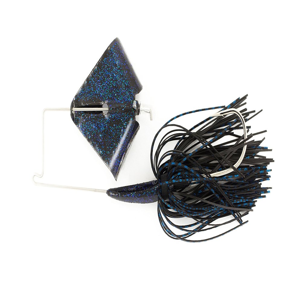 Nichols Lures Rb24-38 Reflex Metal Flake Buzzbait, Black/Blue, 3/8 oz