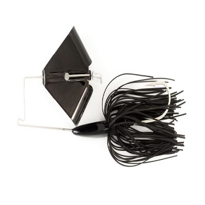 Nichols Lures Rb24Bn-38 Reflex Buzzbait, Black Plague Nickel, 3/8 oz
