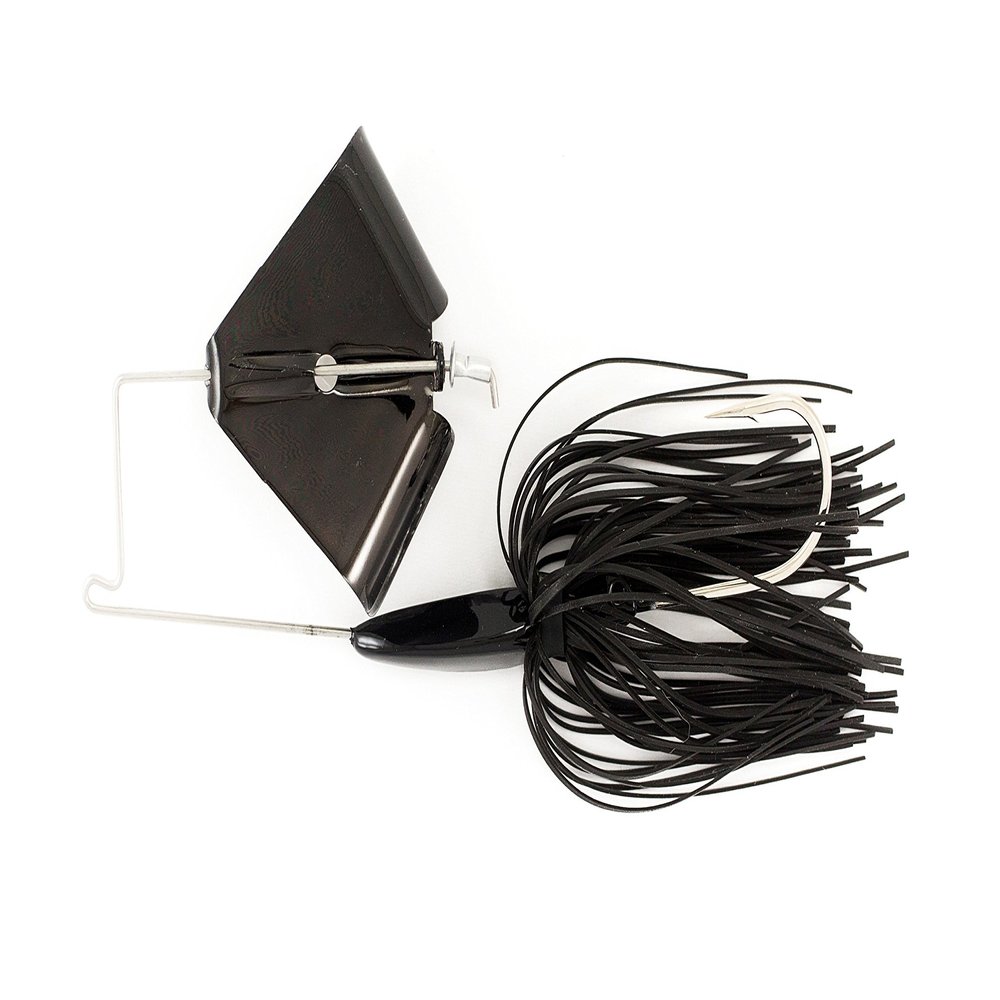 Nichols Lures Rb24Bn-38 Reflex Buzzbait, Black Plague Nickel, 3/8 oz