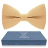 Bow Tie House Boys Classic Pre-Tied Bow Tie Formal Solid Tuxedo (Medium, Eggnog Beige) view 1