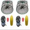 2-Pack of KUFA Sports Tower Style Prawn Trap with 400' Rope, Yellow Float and Vented Bait Jar Combo (CT77+PAS3) x2 view 1