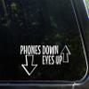 Sign Depot Phones Down, Eyes Up - 8" x 3-3/4" - Vinyl Die Cut Decal/Bumper Sticker for Windows, Cars, Trucks, Laptops, Etc. view 1