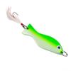 AL's Goldfish Lure Company Saltwater Series Goldfish Fishing Spoons with Hackle Feather and #3/0 VMC J Hook. 1-1/4 oz. - 4-1/2" Overall Length, Charteuse Pearl view 2