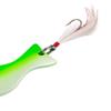 AL's Goldfish Lure Company Saltwater Series Goldfish Fishing Spoons with Hackle Feather and #3/0 VMC J Hook. 1-1/4 oz. - 4-1/2" Overall Length, Charteuse Pearl view 4