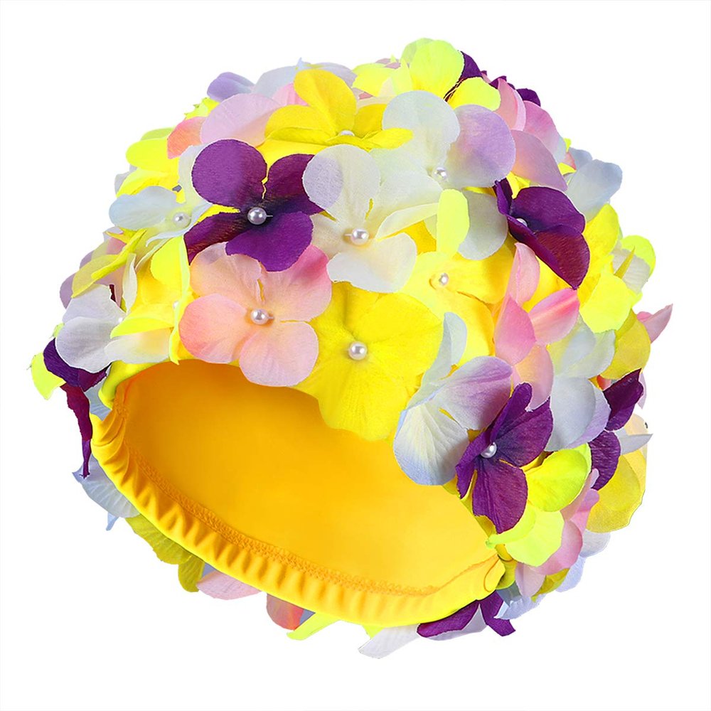 WINOMO Swim Cap Floral Petal Stylish Swimming Hat Bathing Caps for Women (Colorful)