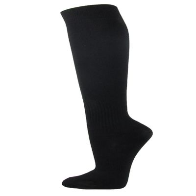 COUVER Youth/Kids Knee High Polyester Sports Athletic Baseball Softball Socks, Black, 9-12 Years