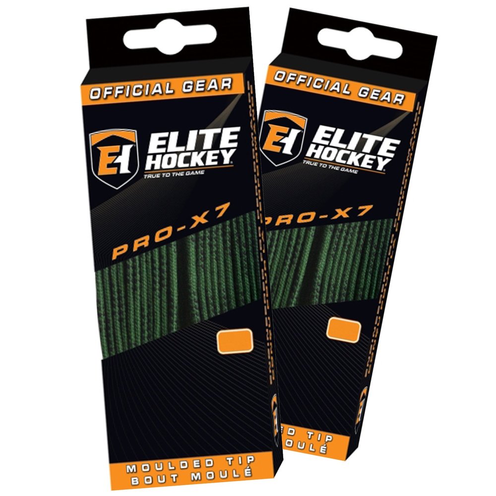 Elite Hockey Pro-X7 Skate Laces (DBL, X7-Dk Green, 96")